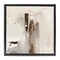 Stupell Industries Off-White with Brown Streaks Floater Framed Canvas Wall Art Design by Susan Jill